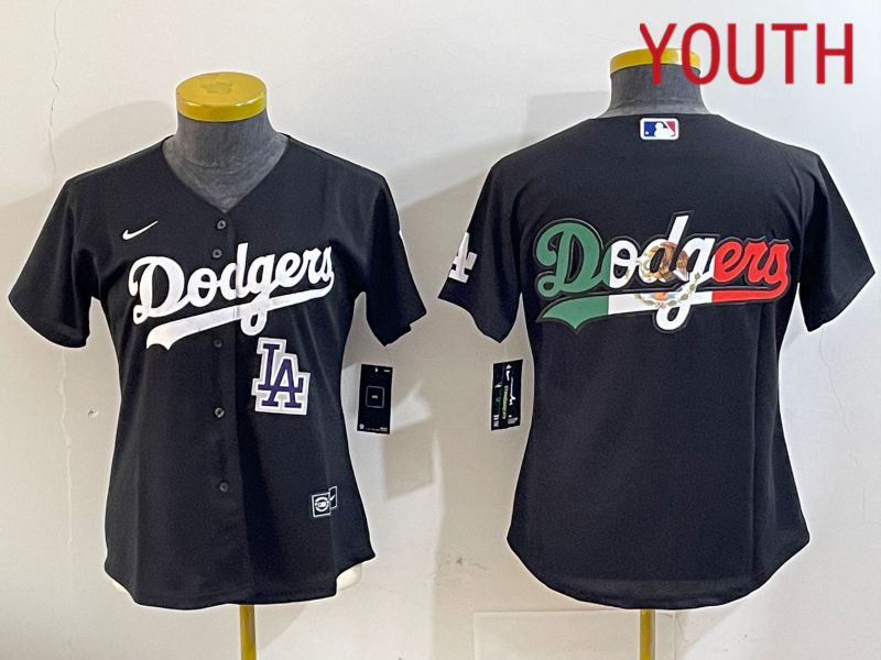 Youth Los Angeles Dodgers Blank Black Game 2024 Nike MLB Jersey style 11213->youth mlb jersey->Youth Jersey